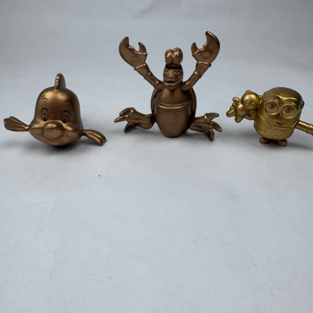 Little Mermaid Mcdonalds Happy Meal Toys Golden Sebastian Flounder & Minion